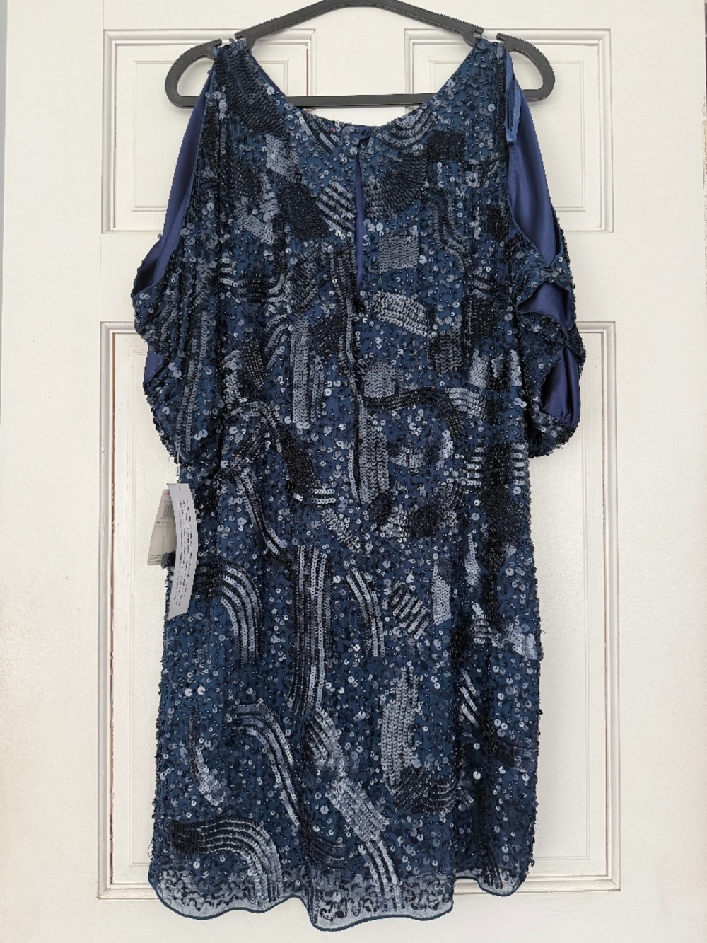 Aidan Mattox Navy Blue Sequin One Shoulder Cocktail Dress | Size 4 NWT